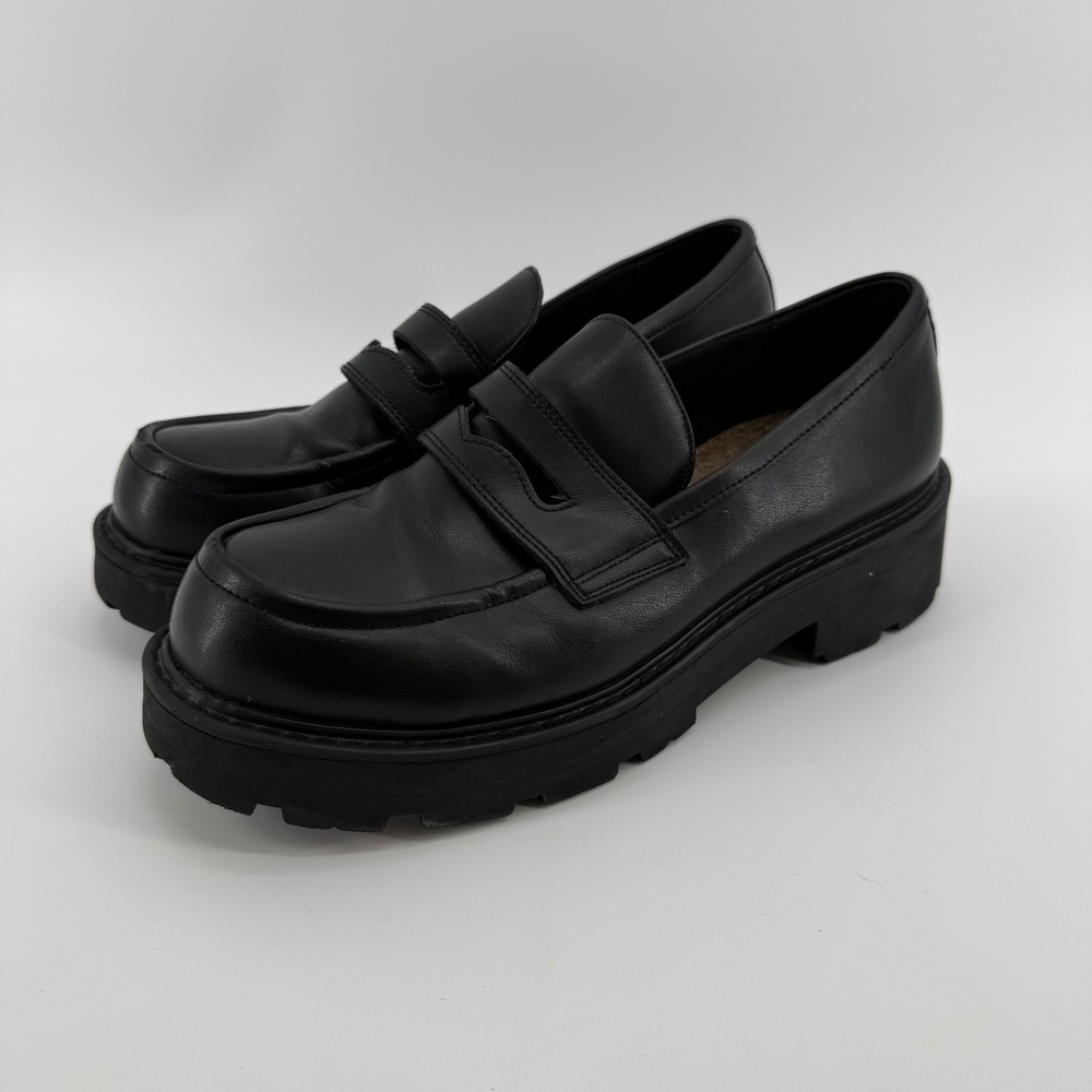 Vagabond Shoemakers Black Cosmo 2.0 Chunky Lug Sole Penny Loafers Womens 10